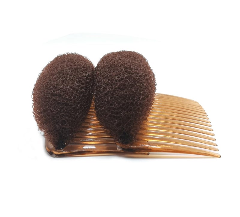 SYBL 2Pcs Charming Bump It Up Volume Inserts Hair Comb Do Beehive Hair Stick Bun Maker Tool Hair Base Styling Accessories for Women Lady Girl (Brown) - Image 5